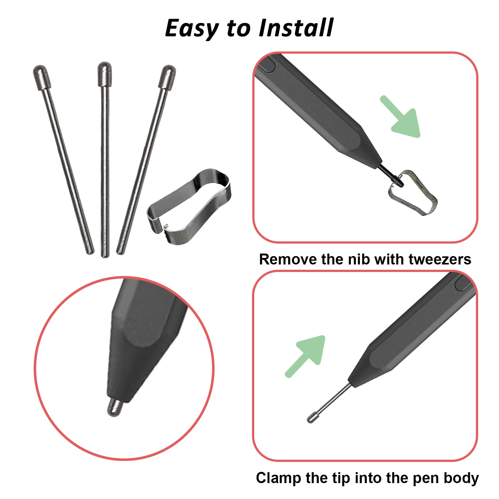 Amazon.com: 3 Pack Metal Nibs Replacement for Kindle Scribe Pen